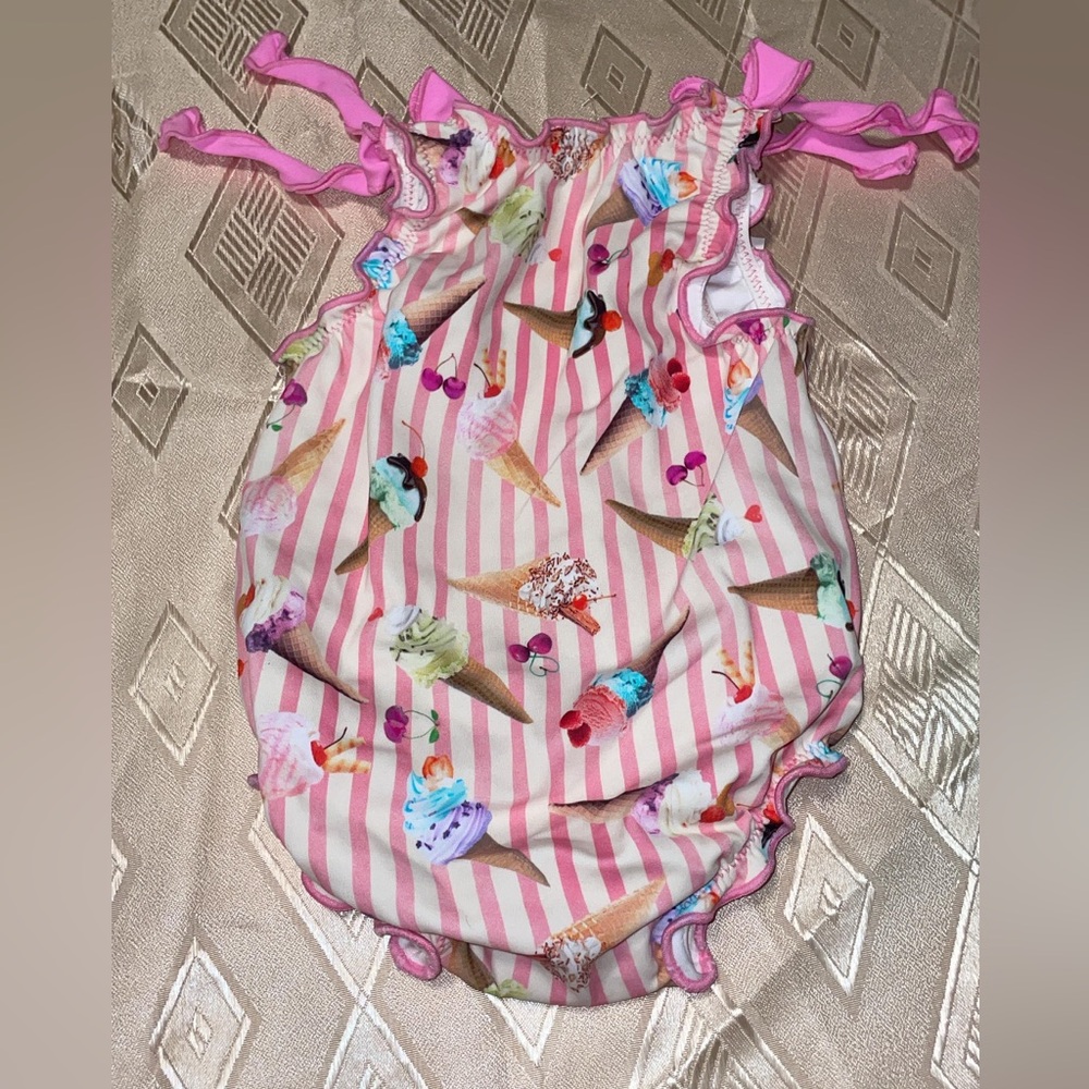 Submarine Pink and White Striped Romper